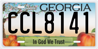 GA license plate CCL8141