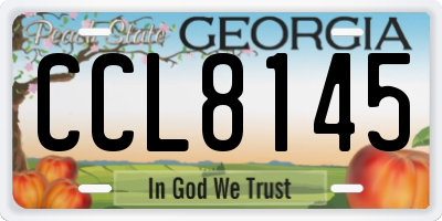 GA license plate CCL8145