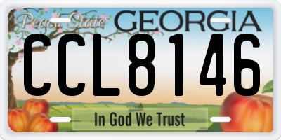 GA license plate CCL8146