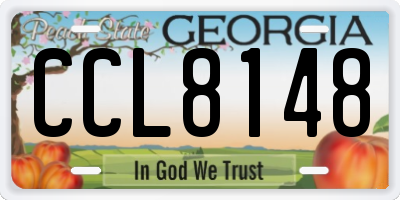 GA license plate CCL8148