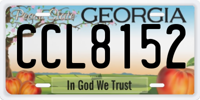 GA license plate CCL8152