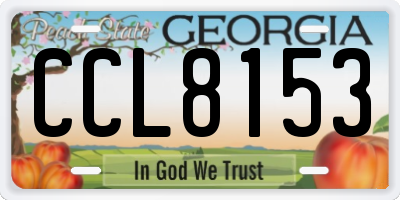 GA license plate CCL8153