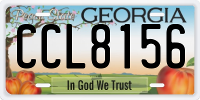 GA license plate CCL8156
