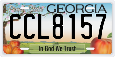 GA license plate CCL8157