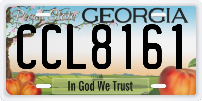 GA license plate CCL8161