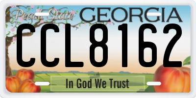 GA license plate CCL8162