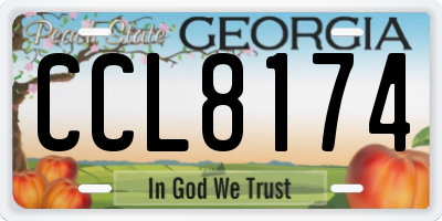 GA license plate CCL8174