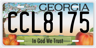GA license plate CCL8175