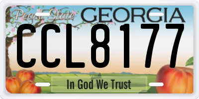 GA license plate CCL8177