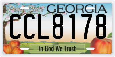 GA license plate CCL8178