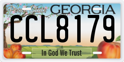 GA license plate CCL8179