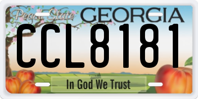 GA license plate CCL8181