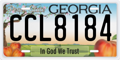 GA license plate CCL8184