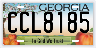 GA license plate CCL8185