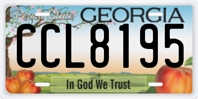 GA license plate CCL8195