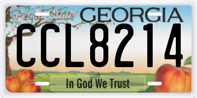 GA license plate CCL8214