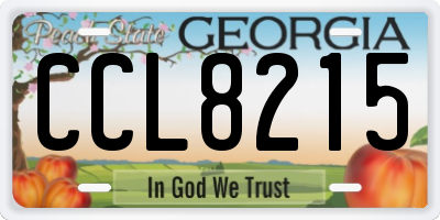 GA license plate CCL8215