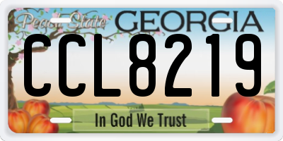 GA license plate CCL8219
