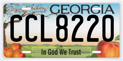 GA license plate CCL8220