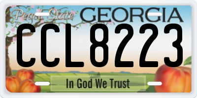 GA license plate CCL8223