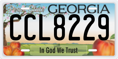 GA license plate CCL8229