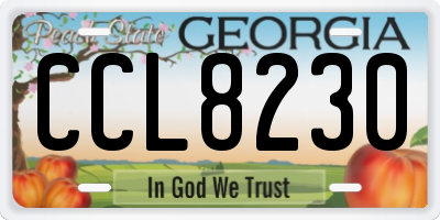 GA license plate CCL8230