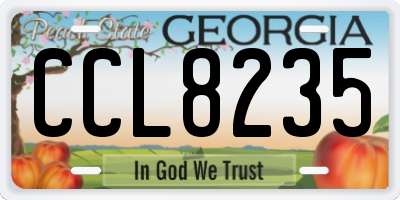 GA license plate CCL8235