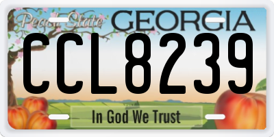 GA license plate CCL8239