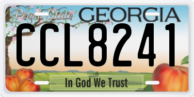 GA license plate CCL8241