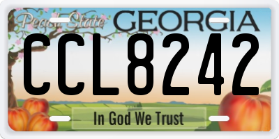 GA license plate CCL8242