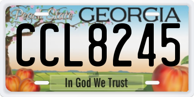 GA license plate CCL8245