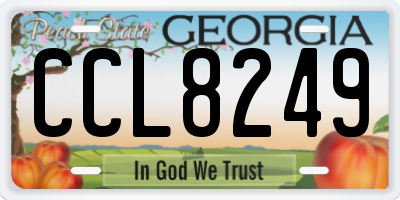 GA license plate CCL8249