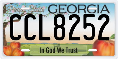 GA license plate CCL8252