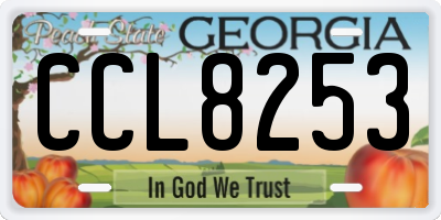 GA license plate CCL8253