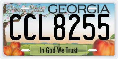 GA license plate CCL8255