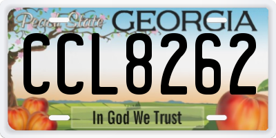 GA license plate CCL8262