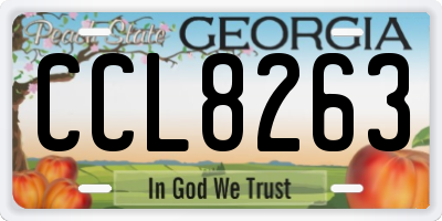 GA license plate CCL8263