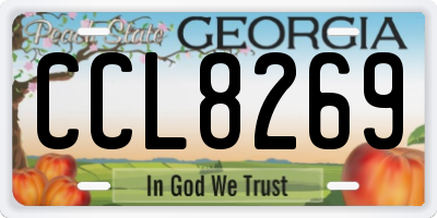 GA license plate CCL8269