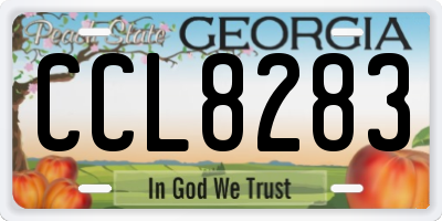 GA license plate CCL8283