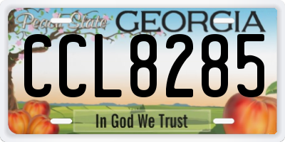 GA license plate CCL8285