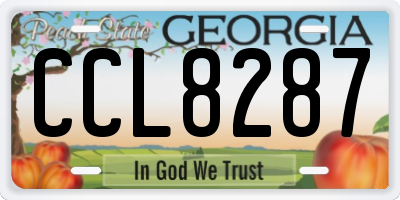 GA license plate CCL8287
