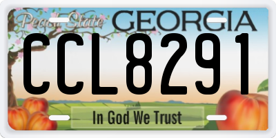 GA license plate CCL8291
