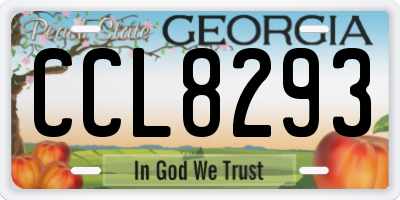 GA license plate CCL8293