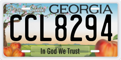 GA license plate CCL8294