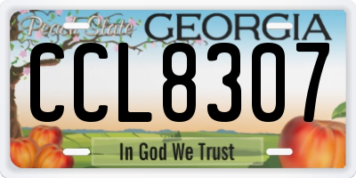GA license plate CCL8307