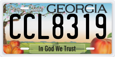 GA license plate CCL8319