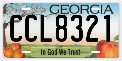 GA license plate CCL8321