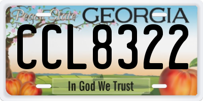 GA license plate CCL8322