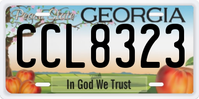 GA license plate CCL8323