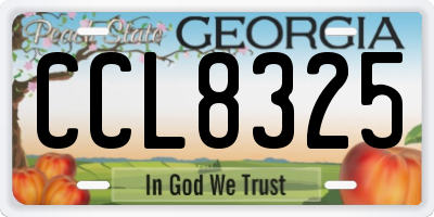 GA license plate CCL8325